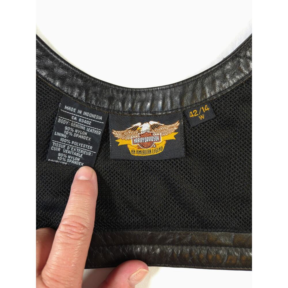 Vintage Harley Davidson Leather & Spandex Victoria Bra Top 42/14 - Picture 6 of 13